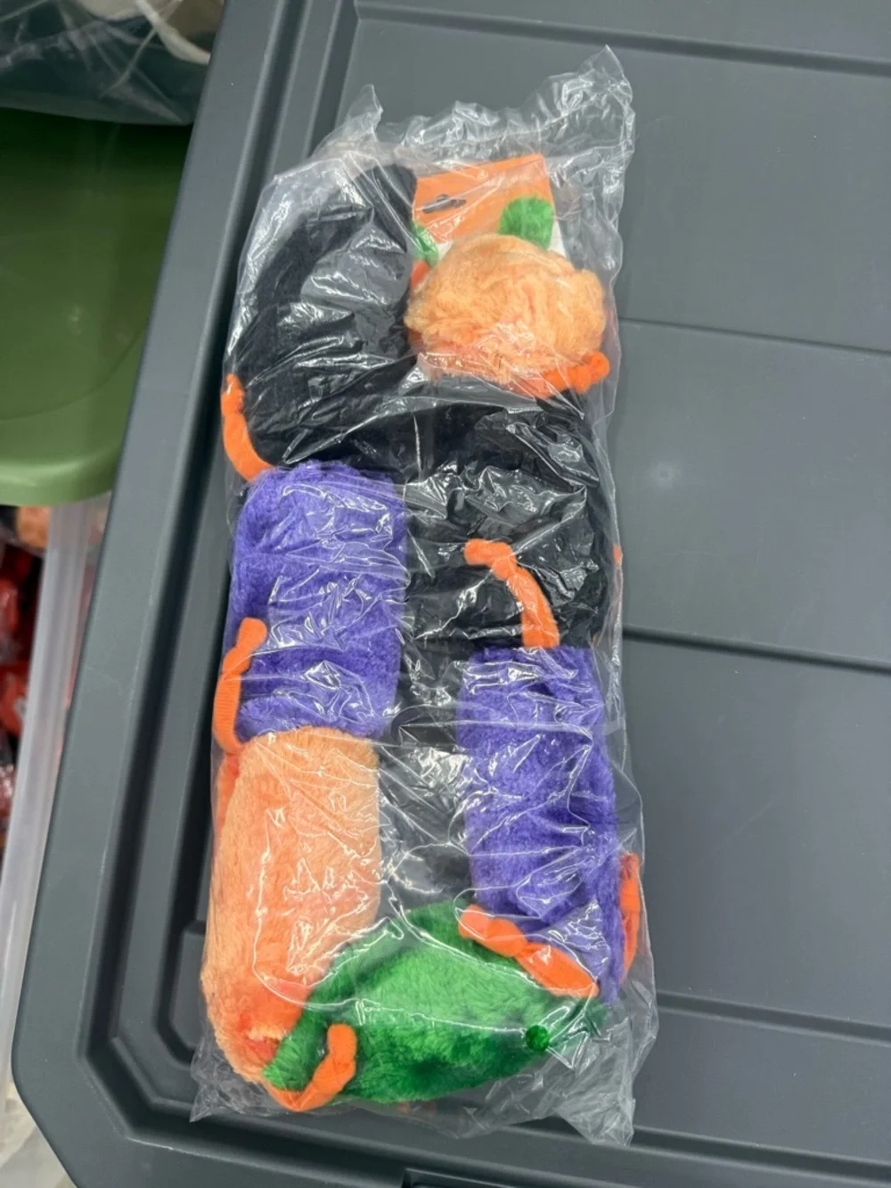 Plush Multicolor Caterpillar Soft Toy - Orange, Green, Purple, Black